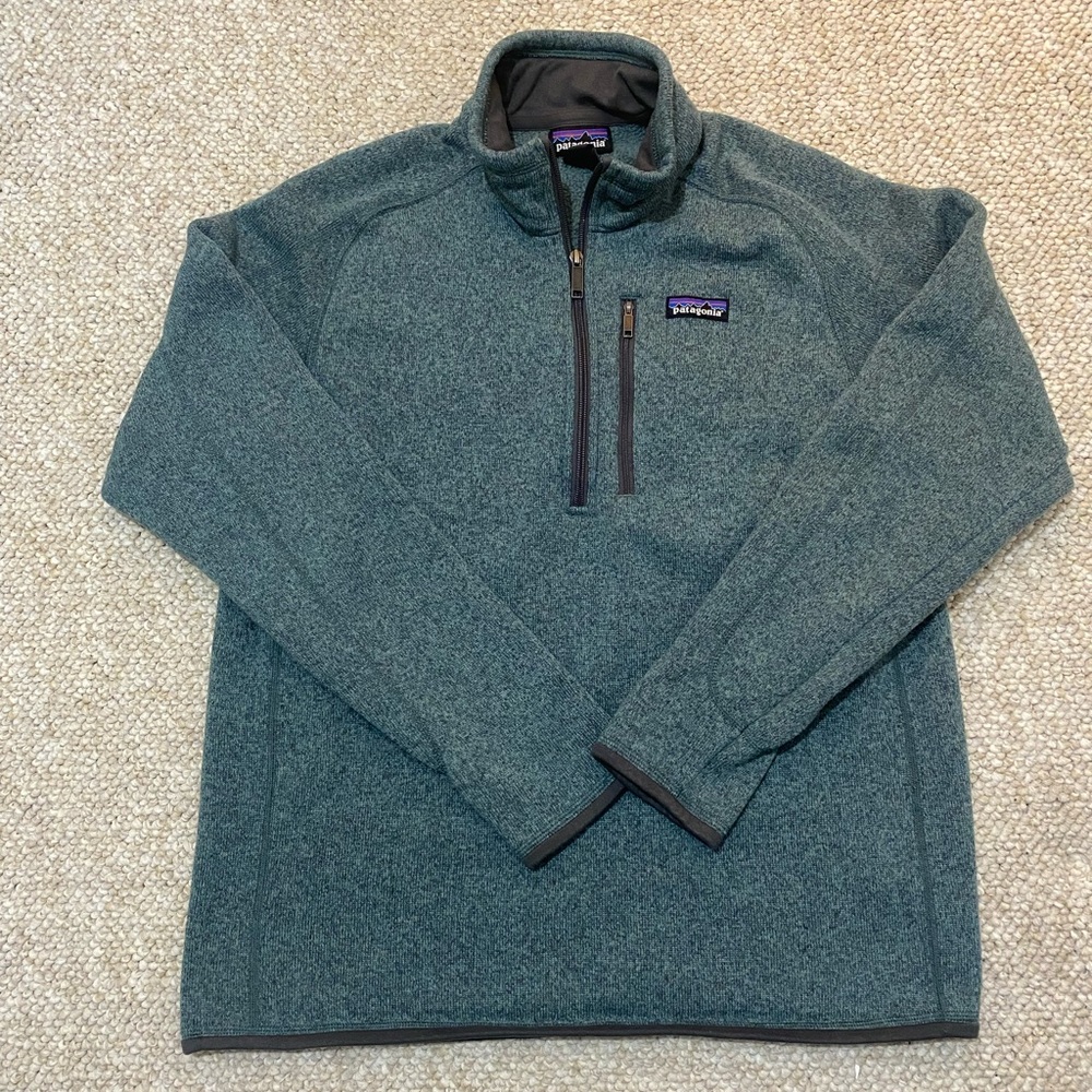 Patagonia Men Blue Better Sweater 1/4 Zip Fleece Jacket